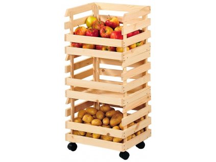 Dřevěný stojan na ovoce nebo zeleninu, 80 x 34 cm