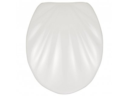 Bílé WC sedátko se snadným zavíráním Wenko Premium Sea Shell, 45,5 x 38 cm