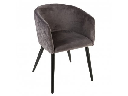 Tmavě šedá židle GLAMOUR, 55x57x76 cm