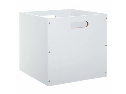 Dřevěná skladovací krabice v bílé barvě, 31 x 31 cm