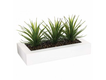 Umělá rostlina Aloe Vera v květináči, 31 x 16 x 17 cm