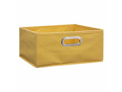 Krabice na textil ve žluté barvě z lepenky a textilu, 31x15 cm