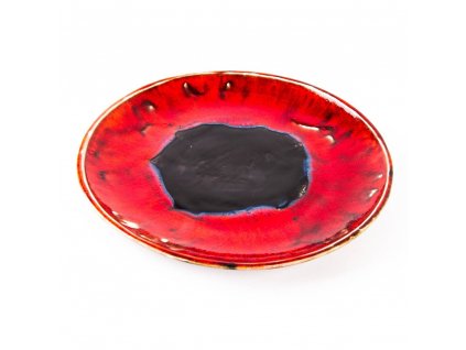 Ruční výroba CRUSTA - talíř O 25 cm, černá a červená
