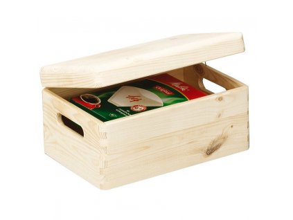 Dřevěný úložný box s víkem, 8,5 l, ZELLER
