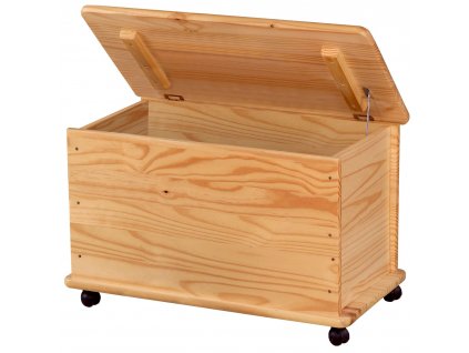 Dřevěný úložný box na kolečkách, s víkem, 130 l, ZELLER