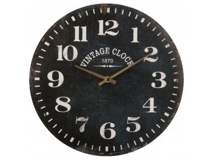 Dřevněné nástěnné hodiny, černé nástěnné hodiny,  O 38 cm