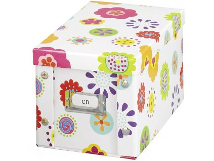 Kartonová krabice na CD disky s květinovým vzorem, 30x28 cm, ZELLER