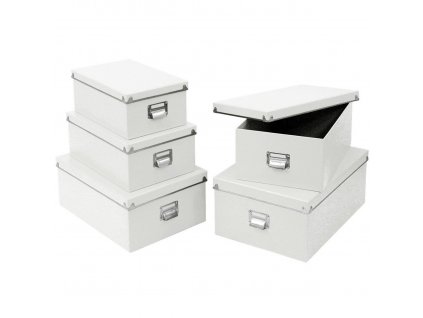 Box pro skladování, 5 ks,  barva bílá, ZELLER
