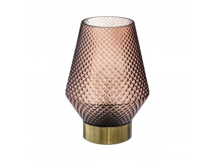 LED stolní lampa, sklo, 17 cm, růžová