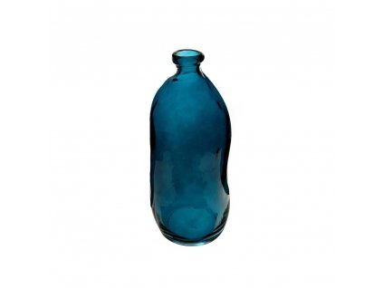 Váza z recyklovaného skla, 35 cm, tyrkysová