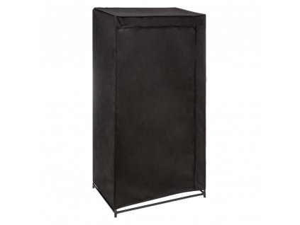 Textilní šatní skříň na oděvy, 68x45x148 cm, černá