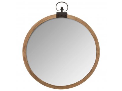 Ozdobné zrcadlo s dřevěným rámem, průměr 74 cm