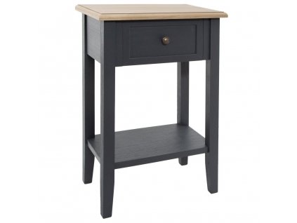 Dřevěný noční stolek HIVER se zásuvkou, šedá barva