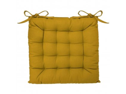 Polštář na židli z bavlny ve žluté barvě, 38x38 cm