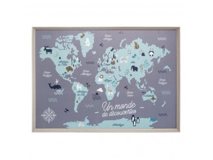 Nástěnná světová mapa pro děti z plastu, 70x50 cm