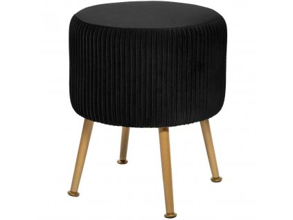 Černá stolička, taburet SOLARO, O 35 cm
