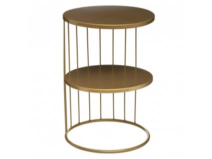 Zlatý odkládací stolek KOBU, 36 cm, kulatý