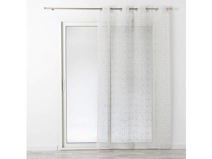 Okenní závěs DIXIE, 140 x 240 cm, bílá se zlatým potiskem