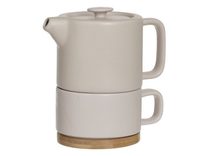 Konvice čajová s šálkem NATURAL, 800 ml, světle růžová