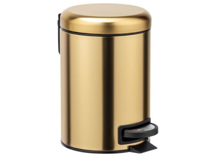 Koupelnový koš LEMAN, zlatý, matný, 3L, WENKO