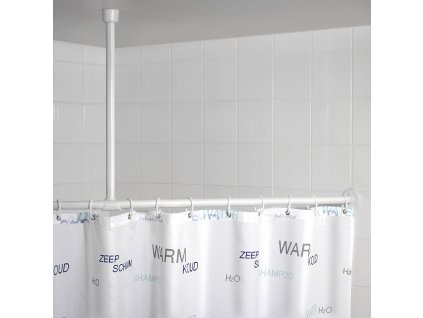 Bílý hliníkový držák na sprchový závěs, 2,5x57 cm, WENKO