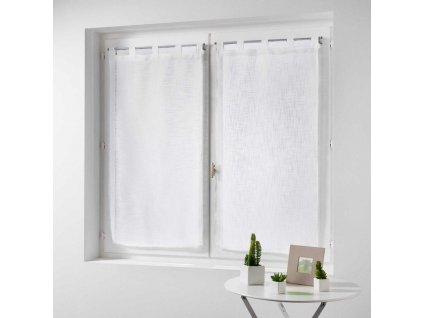 Kuchyňská krátká záclona HALTONA, 60 x 160 cm, bílá, 2 ks.
