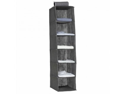 Textilní Shoe Cabinet Organizer, 6 přihrádek, Závěsné, Tmavě šedá