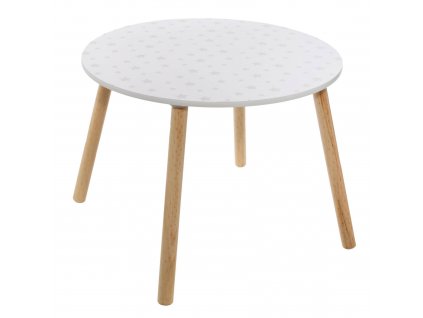 Dřevěný stůl pro děti, vzor hvězdičky, O 60 x 40 cm, bílý
