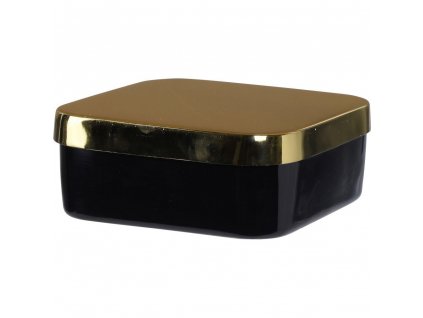 Úložná krabice, kovový organizér, čtyřhranný, 13 cm, barva černá