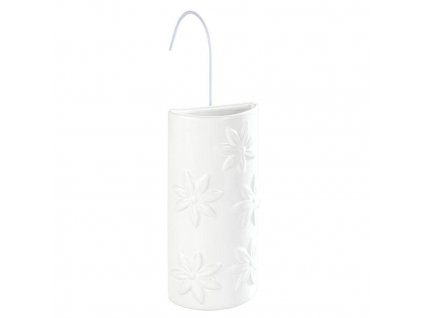Zvlhčovač vzduchu na radiátor, keramický, bílý s květinovým motivem