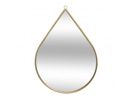 Dekorativní zrcadlo, tvar slzy, 21 x 29 cm, zlatá barva