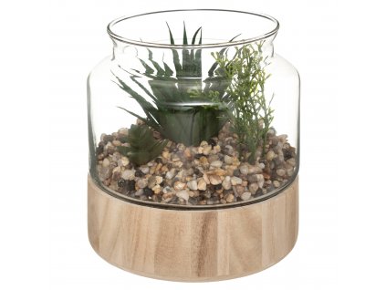 Umělé rostliny 17,5 cm, ve skleněné nádobě