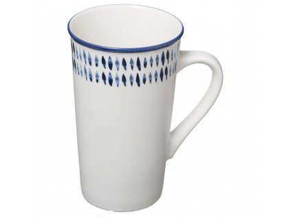 Hrnek  ELLINIKA, porcelán, 500 ml, s modrým dekorem