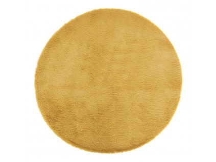 Koberec z umělé kožešiny, Ø 80 cm, žlutý