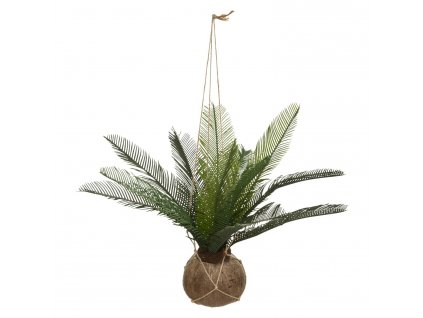 Umělá palma v kokosovém květináči, závěsná, výška 50 cm
