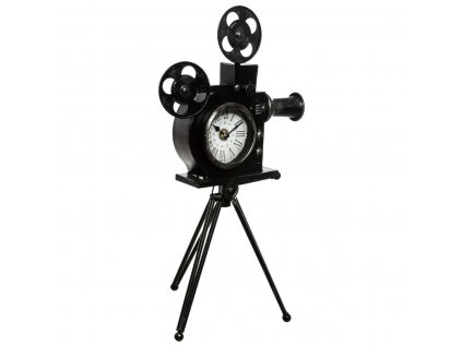 Dekorativní hodiny KAMERA, výška 51,5 cm, černé