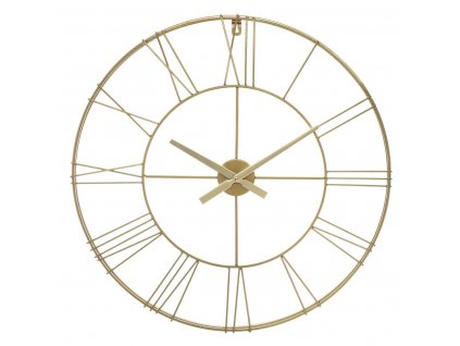 Nástěnné hodiny, kovové, zlaté, O 70 cm