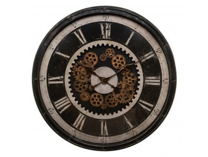 Velké nástěnné hodiny CHARLEY, O 76 cm, s ozdobným mechanismem
