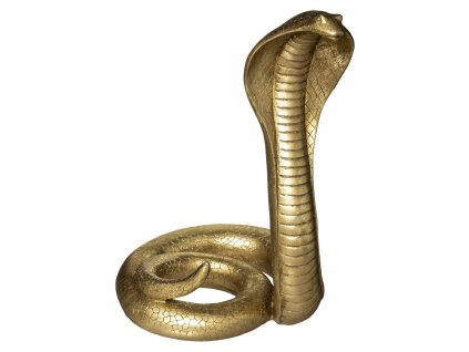 Dekorativní figurka z polyresinu COBRA, zlatá, 36 cm