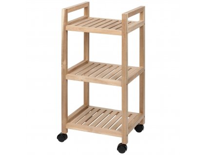 Koupelnový regál na kolečkách ACINA z akátového dřeva, WENKO