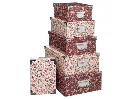 Sada dekorativních krabiček, různé velikosti, růžové, 4 kusy