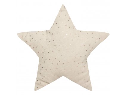Dekorační polštář ve tvaru hvězdy, béžový, bavlna, 28 x 45 cm