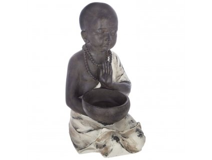 Soška Buddhy s miskou na svíčku či vonné tyčinky, ZEN bytová dekorace, 34 x 22 x 19 cm