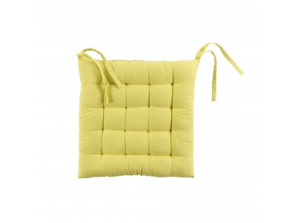 Sedák na židli, oboustranný, žlutá/antracitová barva, 40 x 40 cm