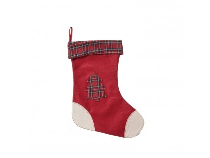 Vánoční ponožka, polyester, červená