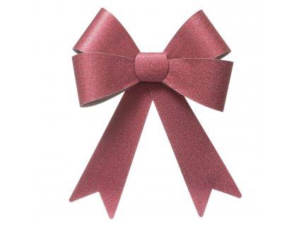 Dekorativní velká mašle na stromeček starorůžová třpytivá, 30x19 cm