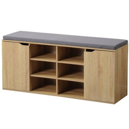 Hnědý botník se sedadlem, MDF, KESPER