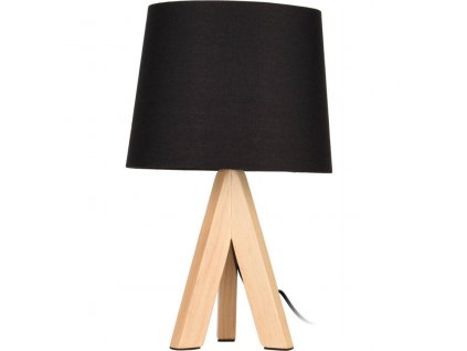 Stolní lampa, dřevěné nohy, černá, výška 29 cm