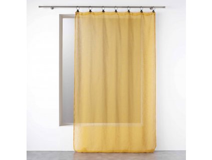 Žlutá záclona LINKA s očky, 140 x 240 cm