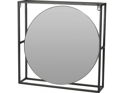 Kulaté zrcadlo v kovovém rámu, 45 x 45 cm